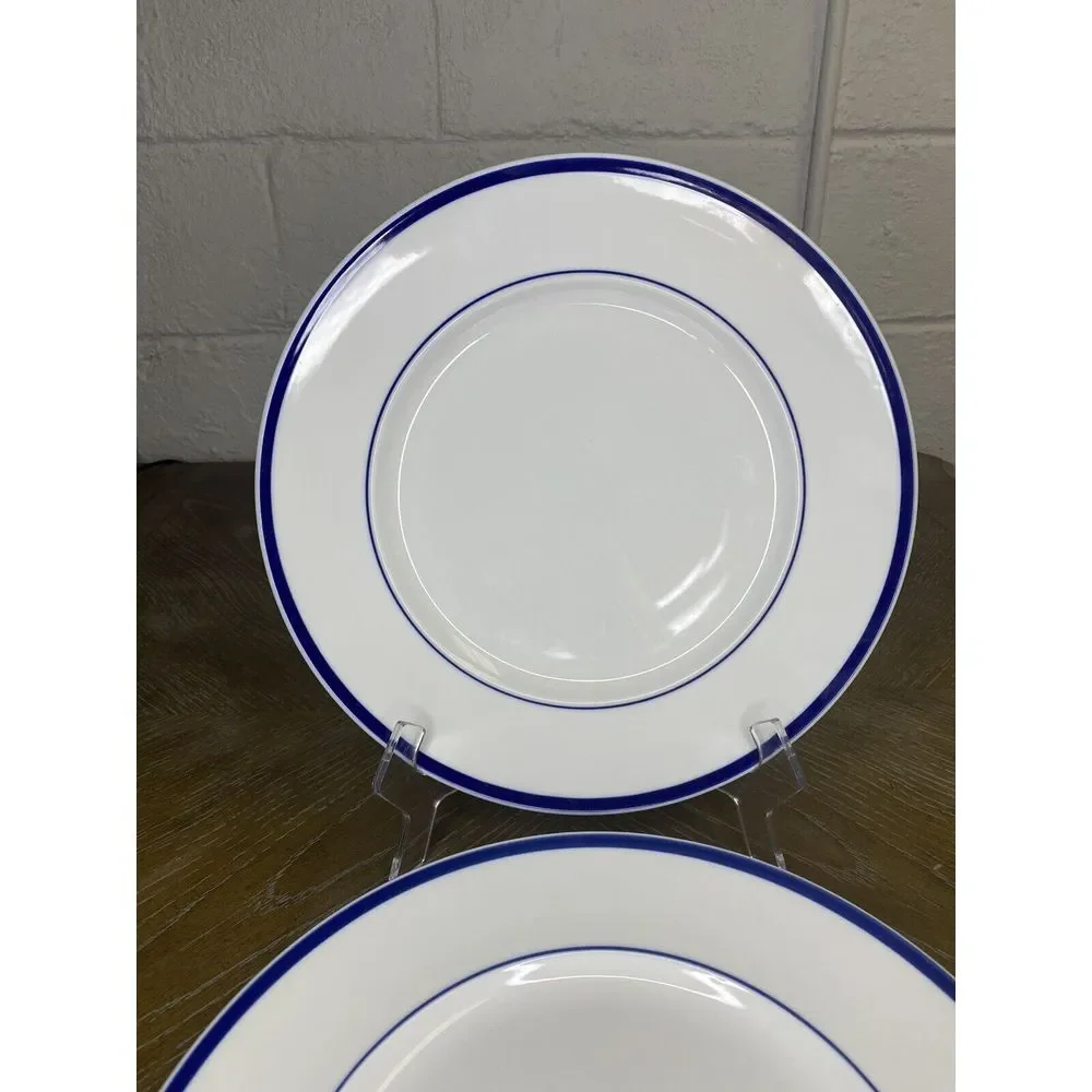 Williams Sonoma Brasserie Blue Band Dinner Chop Serving Plate * SET OF 2 * Japan